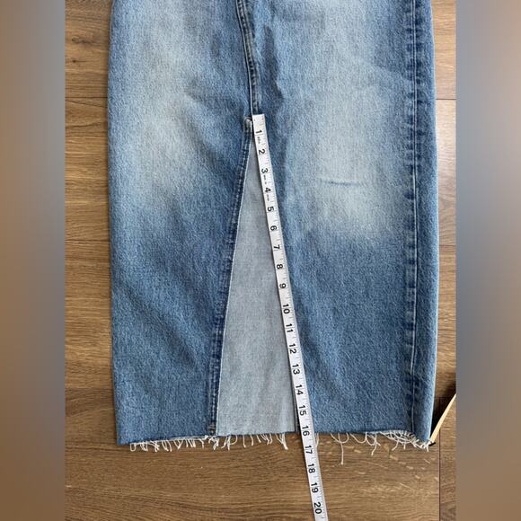 NWT Reformation Nila Long Midi Denim Skirt In Galway Wash Size 23 - Picture 11 of 11